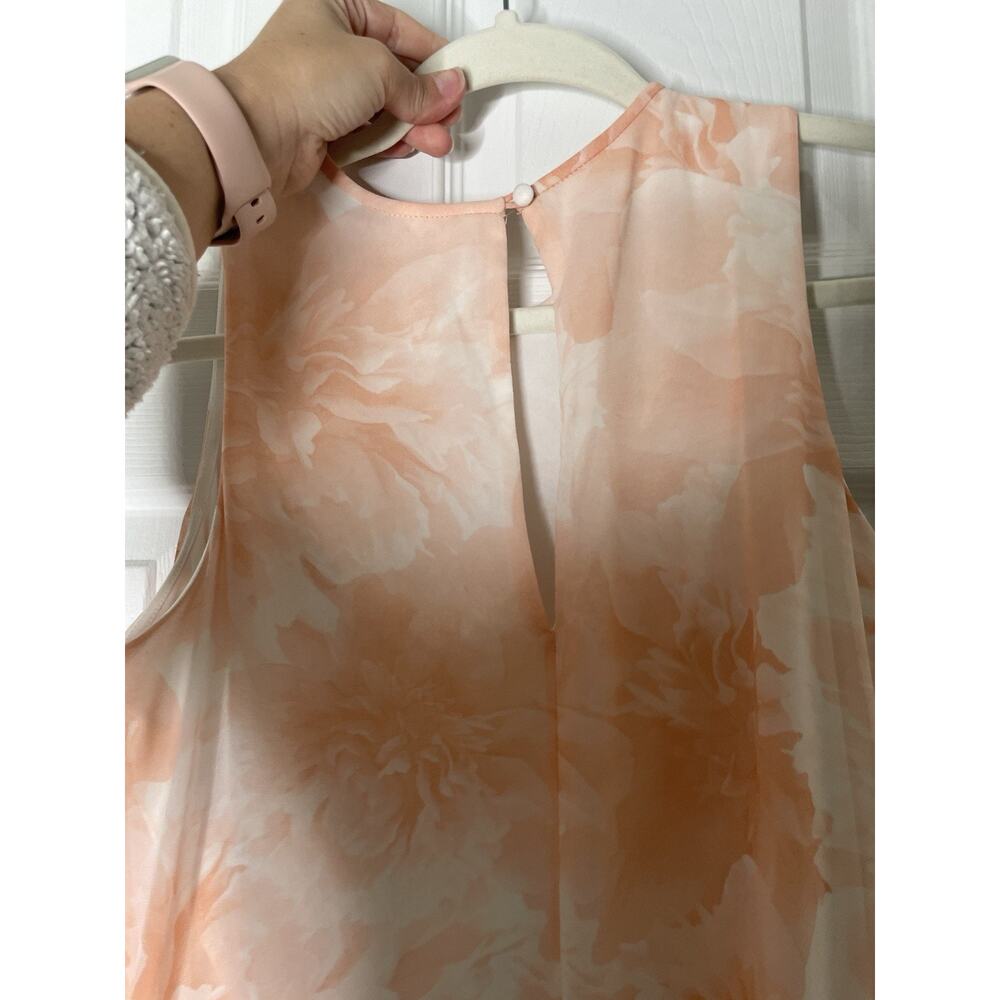 Calvin Klein Pink Floral Print Dress Size 8 Swing Dress - Picture 7 of 7